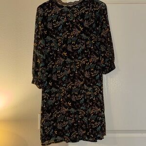 LC Lauren Conrad Black Floral Mini Dress